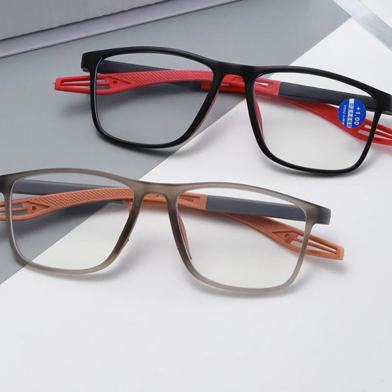 3pcs Casual Square Anti Blue Light Glasses Lightweight Non-slip for Outdoor & Daily Work