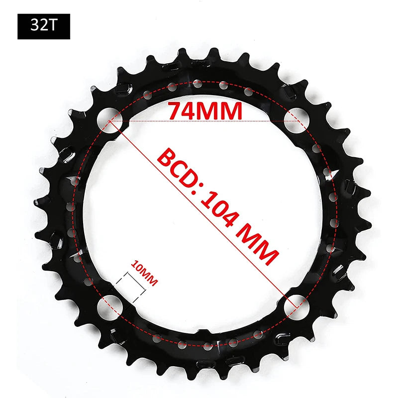 BUCKLOS 104BCD 64BCD Bicycle Chainring 22T/24T/26T/32T/38T/42T/44T MTB Chain Ring 9S 10S Mountain Bike Chainwheel Bicycle Parts