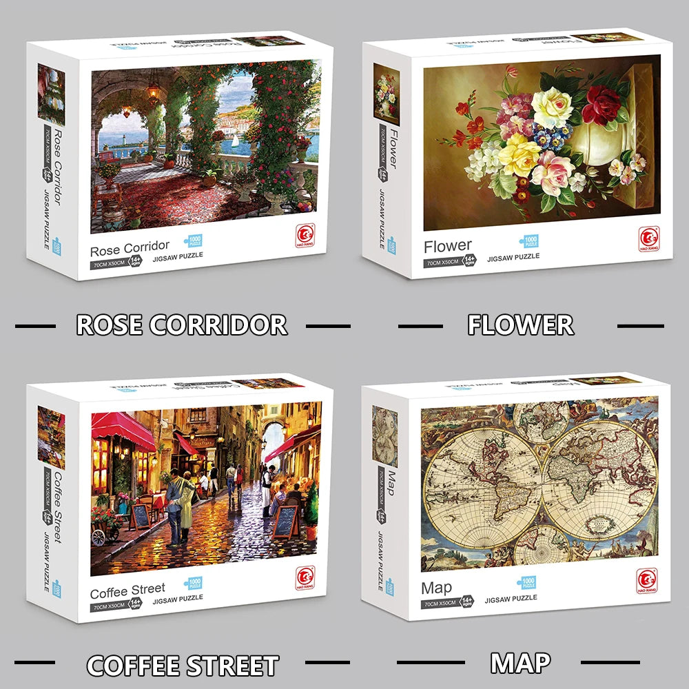 1000pcs Puzzle Paper Toys Ancient Map Famous Paintings 1000 Pieces Jigsaw Puzzle Children Gift Adult Educational Puzzle