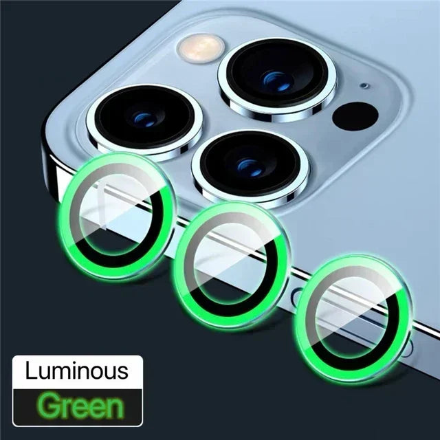 3Pcs Luminous green Camera Lens Protector iPhone 11-15 ProMax 14/13 Mini 15 Plus