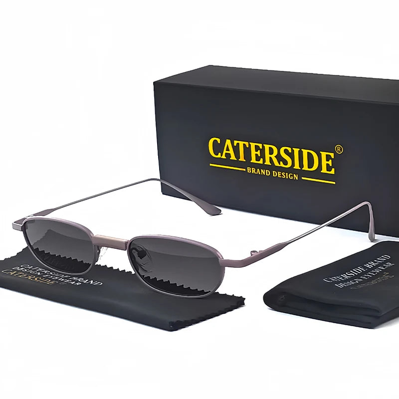 CATERSIDE Polarized Small Sunglasses Men Rectangle Punk Brand Design Sun Glasses for Women Driving Party Eyewear Holiday Gifts