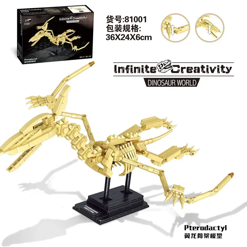Dinosaur skeleton arrangement model building blocks Education Kids assembly