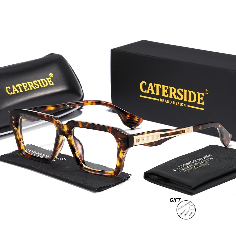 CATERSIDE Men Square Prescription Glasses Refractive Index 1.56 Anti Blue Light Women Optical Glasses Customized Reading Glasses
