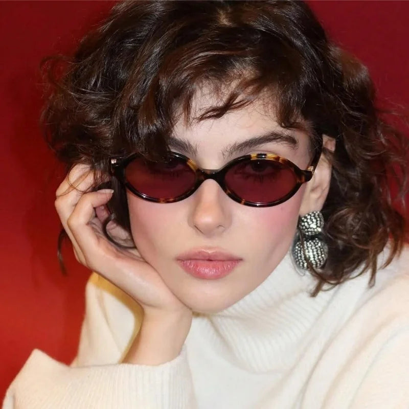 Retro Oval Small Frame Fashionable Glasses Fashionable High-end Casual Daily Fashionable Glassessuitable for Daily Wear