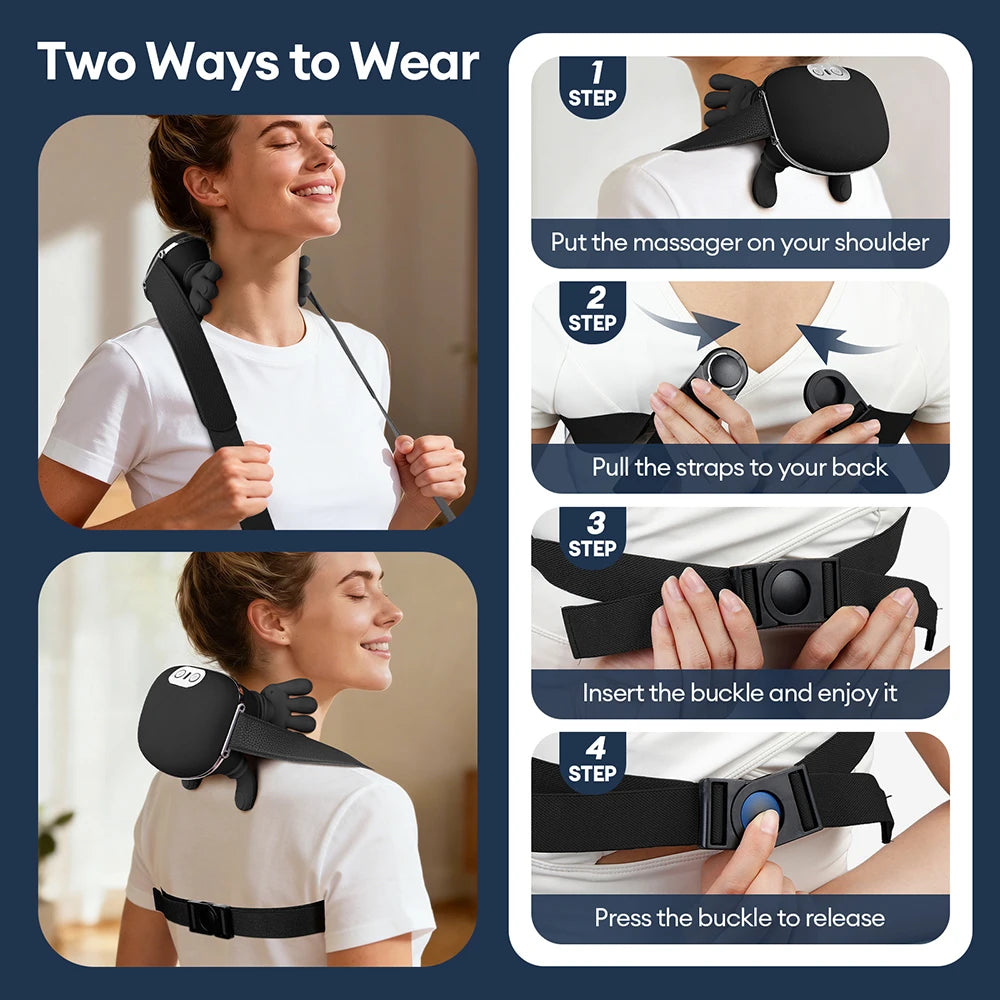 Black Bionic Finger Neck Shoulder Massager Neck Cervical Trapezius Kneading Massage Shawl Bionic Hand Silicone Neck masajeador
