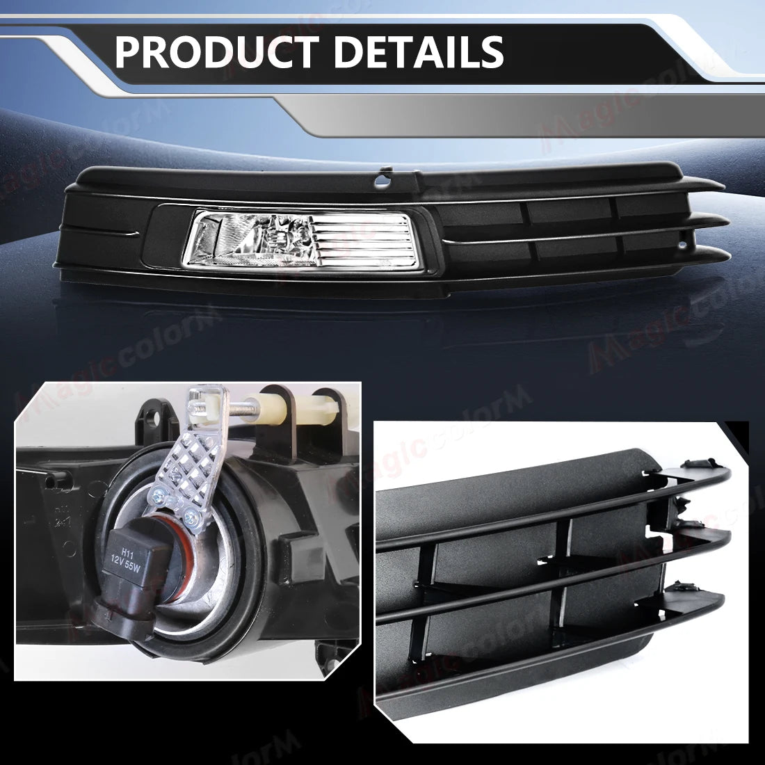 For Audi A6 C6 2009 2010 2011 Fog Lamps Front Bumper Daylights DRL Daytime Running Lights Halogen with Covers Car Accessories