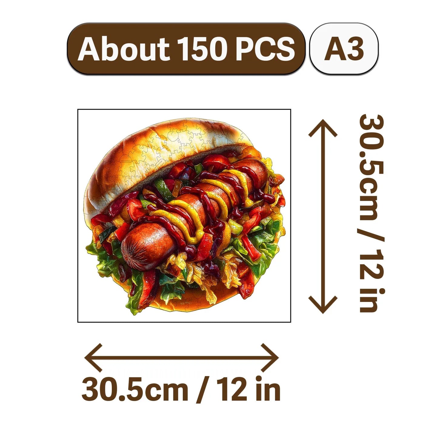 Crown and Cuisine Theme Wooden Jigsaw Puzzle Wood Home Decor Painting Christmas and Halloween Gift Toy For Teen And Kid