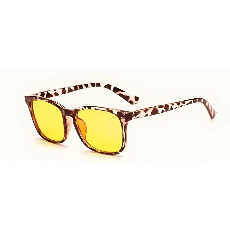 Anti Blue Light Yellow Lens Glasses Y2k Polarized Sunglasses Men Night Vision Glasses for Driving Square Plastic Glasses for Men