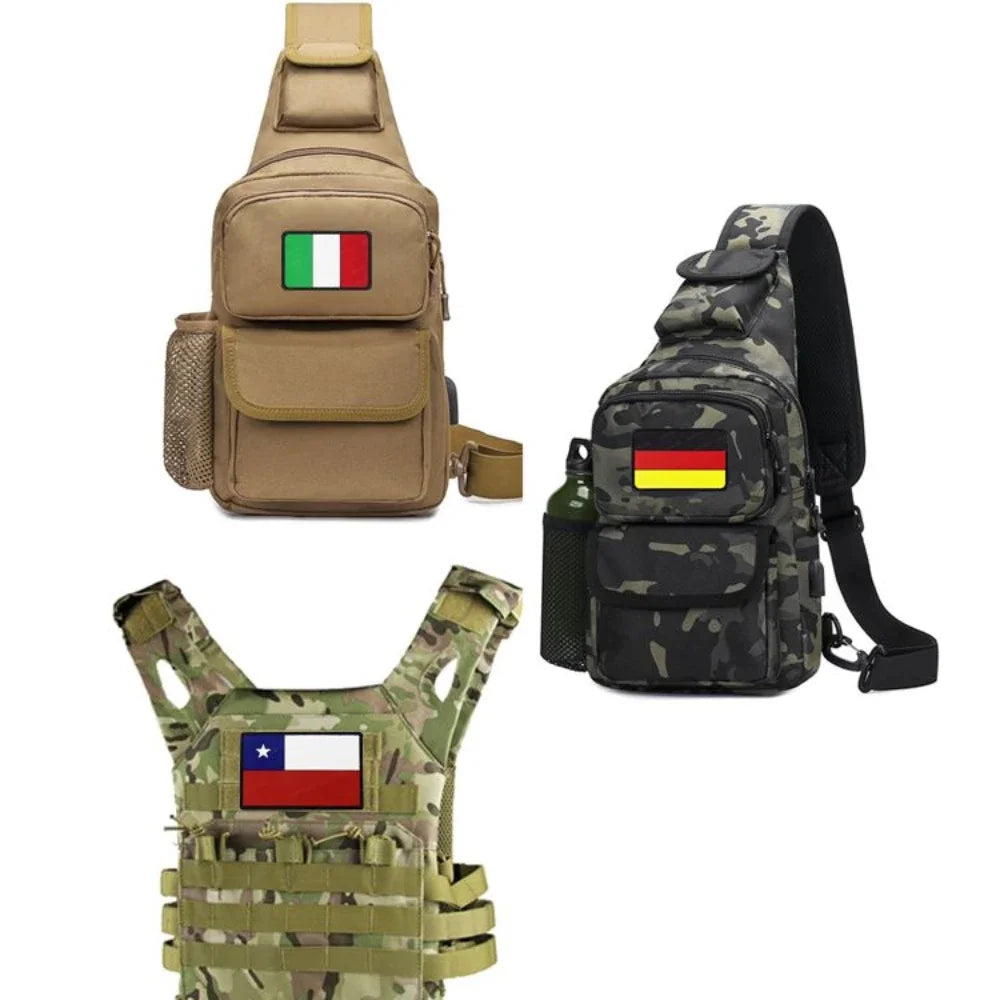 PVC & Embroidered Flag Patches UK Spain France Germany US Russia Tactical Badge