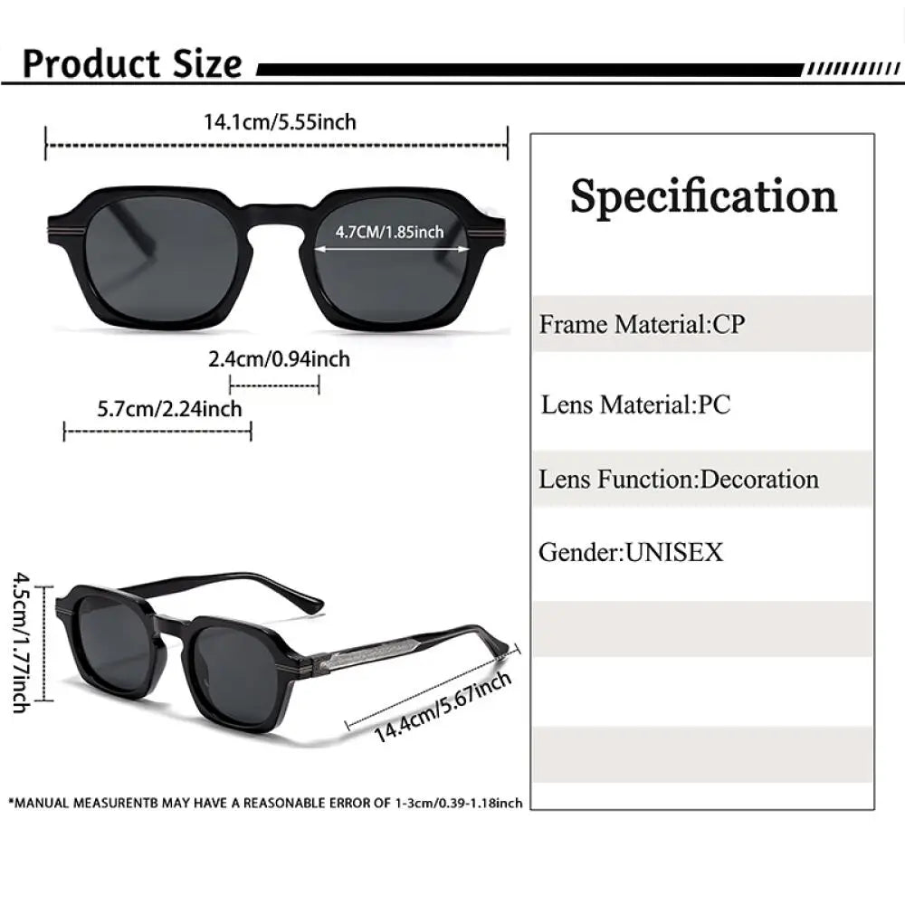 CATERSIDE Square Sunglasses for Men and Women Polarized Sun Glasses Outdoor Driving Beach Travel Summer Fashion Glasses UV400