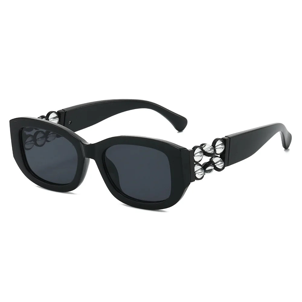 JNPCXI Retro Design Women's Sunglasses Ins Style Beads Fashion Sunglasses Simple Light Luxury Couple Sunglasses UV400