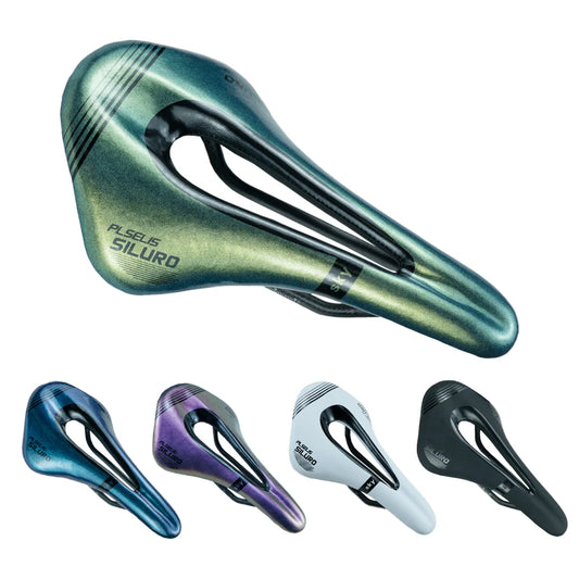 PLSELIS Bicycle Saddle PS-2046 carbon fiber base/rails, multi-color,  lightweight, suitable for ROAD GRAVEL
