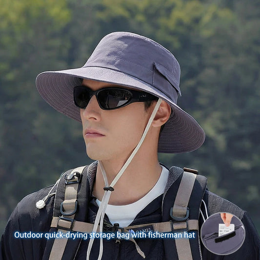 6153-New spring and summer style outdoor sun hat for men - hiking, fishing, camping, sun protection hat, wide brimmed boater hat