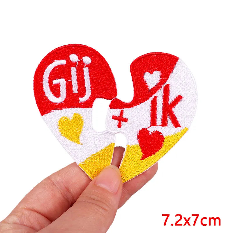 Netherland Oeteldonk Emblem Embroidery Patch Iron On Patches For Clothes DIY Star Heart Carnival For Netherland Embroidery Patch