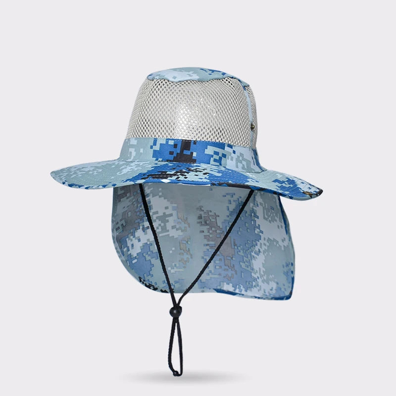 Xinbaoguan 100% Polyester 9227 New Summer Outdoor Men's Sun Protection and Sunshade Large Brim Shawl Fishing Hat