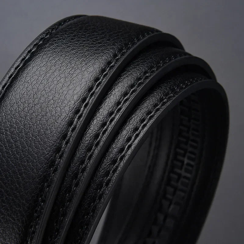 Men's Click Belt Business Luxury Designer Brand Black Leather Belts for Jeans