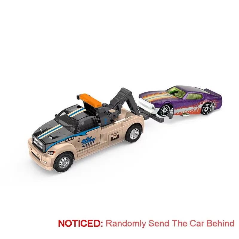1:64 Container Trailer Alloy Diecast Model Toys Car Tailgate Can Be Lowered Pull Back Miniature Vehices Children's Surprise Gift