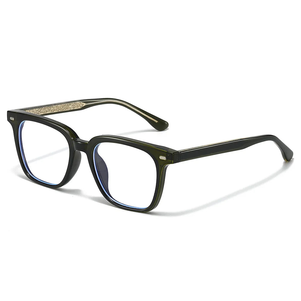JNPCXI Fashion Unisex Square Prescription Glasses TR90 Anti Blue Light Clear Lens Reading Eyewear Optical Myopia Eyeglasses
