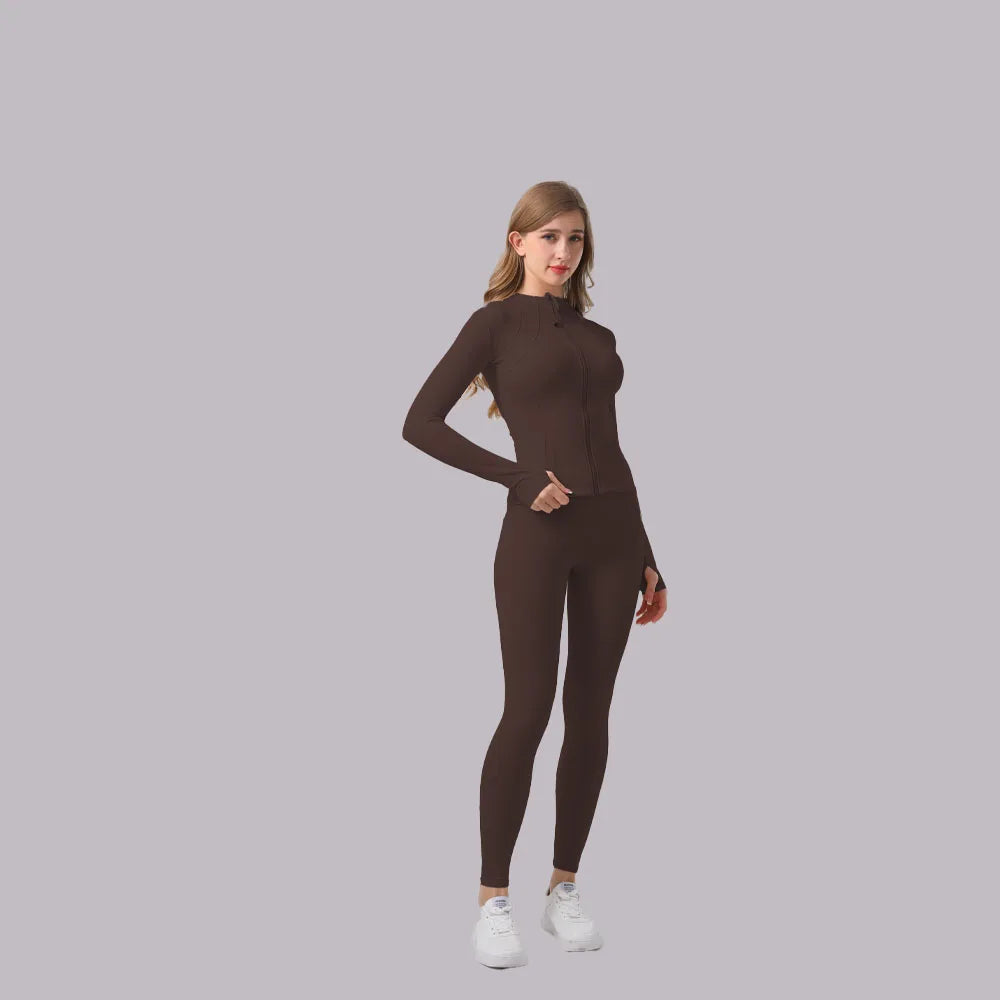 High-Elasticity Shaping Yoga Set for Women Running Fitness Sportswear: High-Waisted Tummy-Control Leggings + Form-Fitting Top