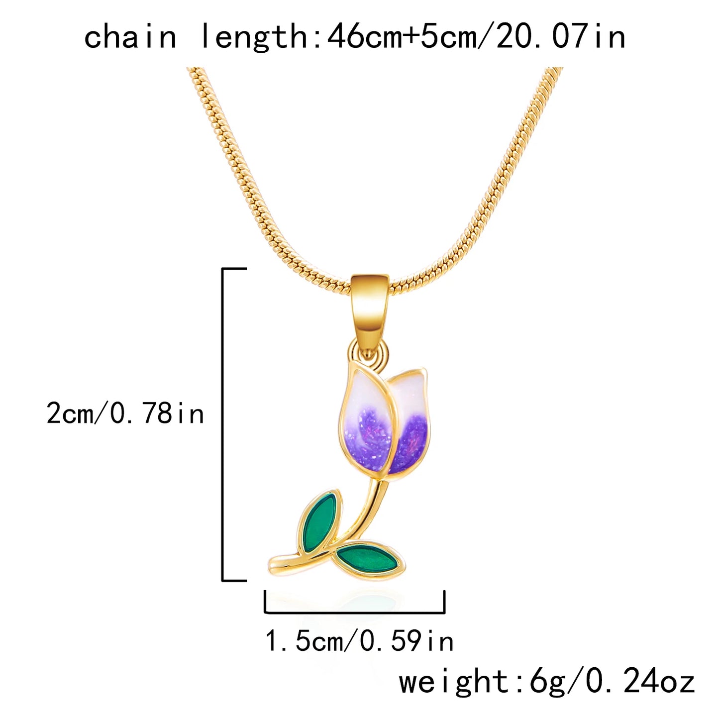 Elegant Romantic Tulip Flower Pendant Necklace for Women Fashion Gold Color Clavicle Chain Charm Luxury Jewelry Birthday Gift