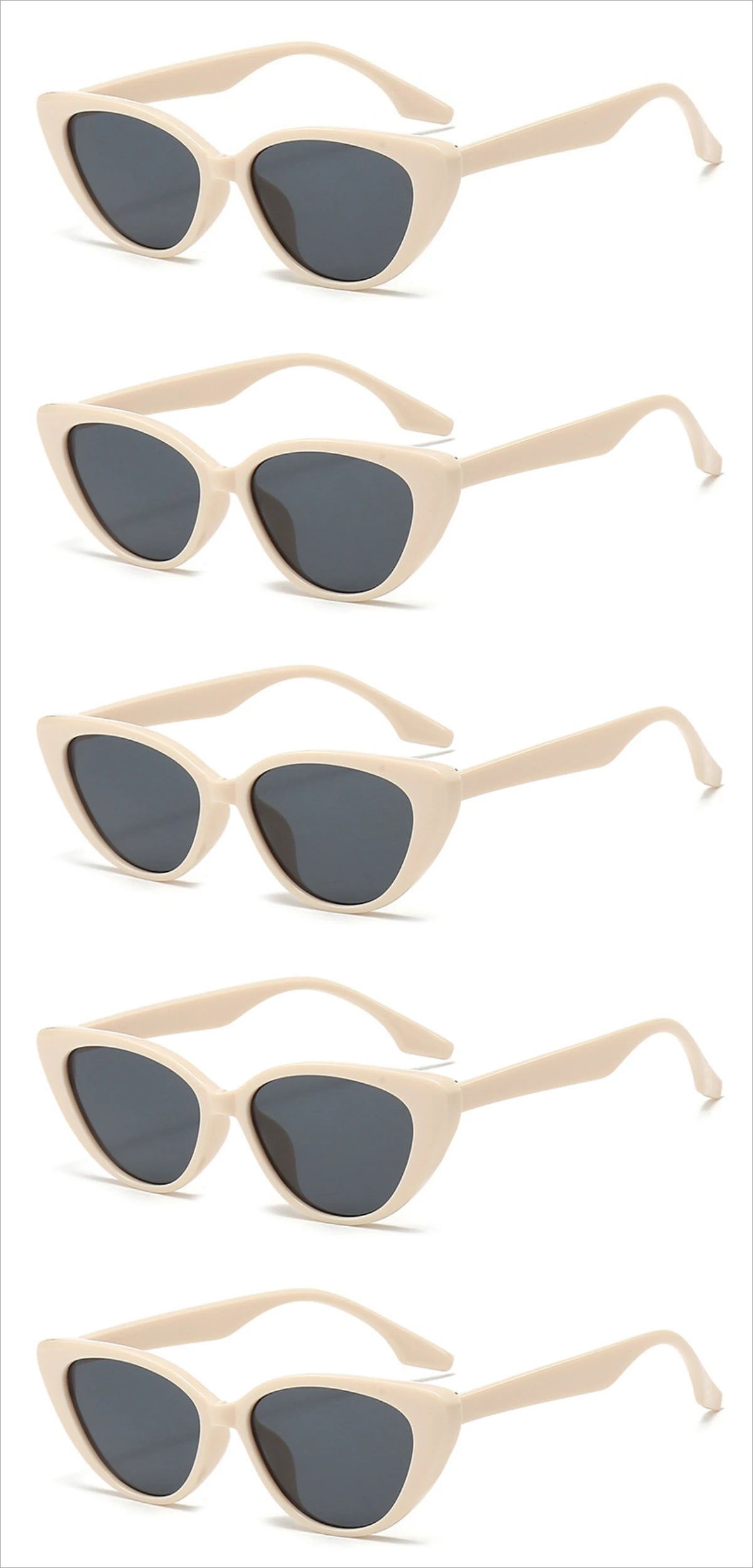 5pcs New Retro Women's Cat Eye Sunglasses Retro Fashion Sunglasses Luxury Summer Glasses