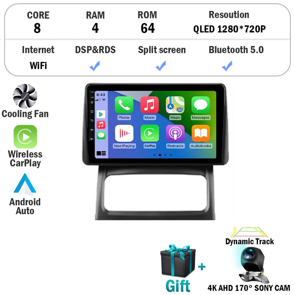 Android 15 Car Radio Carplay For Renault Clio 2 BB CB 2001 - 2012 Navigation GPS Android Auto Screen Stereo 5G Wifi BT DSP