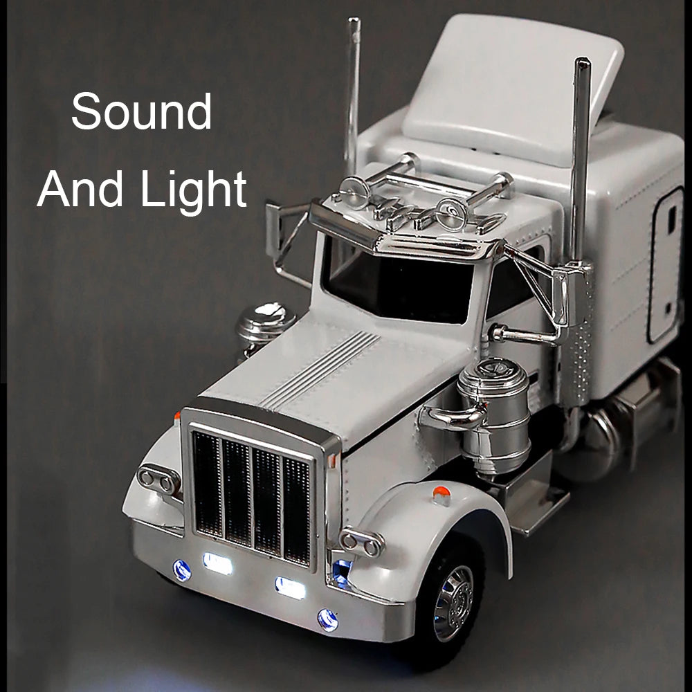 1:50 American Transport Vehicle Scania Container Truck Alloy Model Diecast Toy Doors Opened with Sound Light Cars Kid Toys Gifts