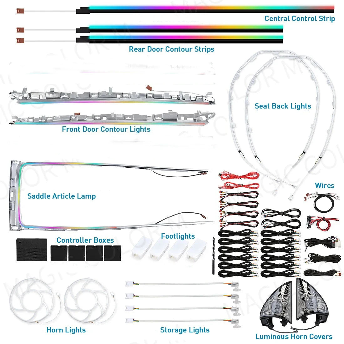 For Tesla Model 3 Y 2021 2022 2023 2024 Ambient Light LED Atmosphere Lamps Car Interior Symphony RGB Backlight Rotating Speakers