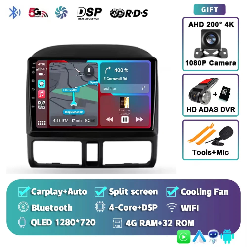 For Honda CR-V CRV 2 2001 - 2006 Android 15 Car Radio Multimidia Video Player WIFI+4G 2din Navigation GPS Head Unit Stereo