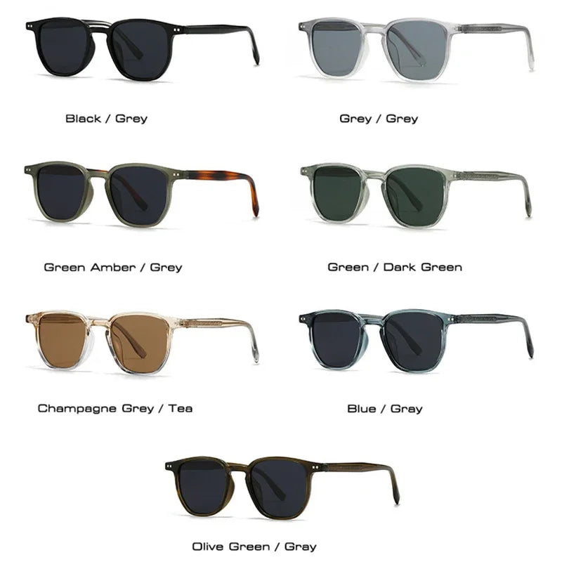JNPCXI Square Men Sunglasses Fashion Shades Quality UV400 Retro Rivets Women Luxury Gray Sun Glasses
