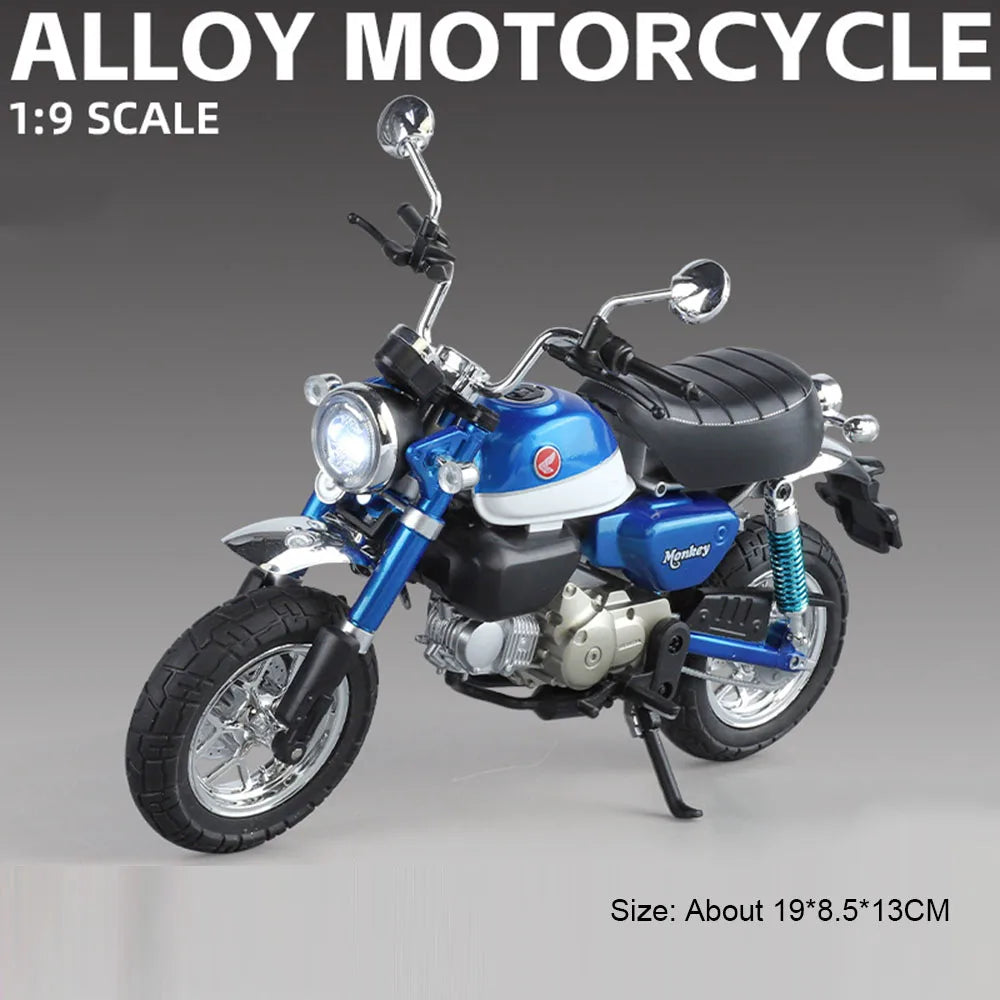 1:9 Honda CBR1000 Monkey Alloy Motorcycle Model Diecast Toys Front Wheel Steering Light Miniature Vehices Children Birthday Gift
