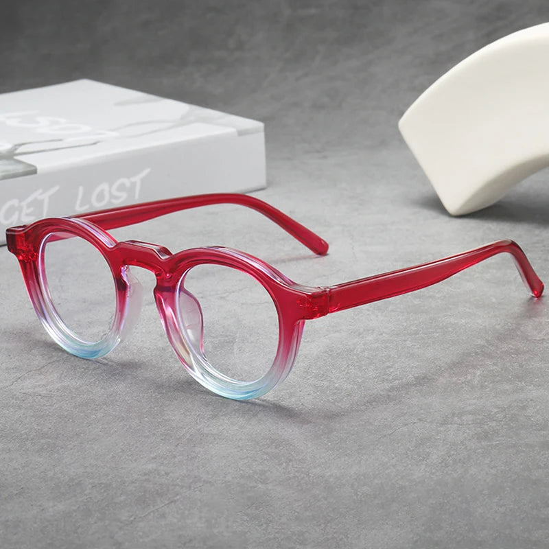 JNPCXI Classic Retro Glasses Frame Men Women Ultralight Round Small Frame Anti Blue Light Transparent Lens Eyeglasses