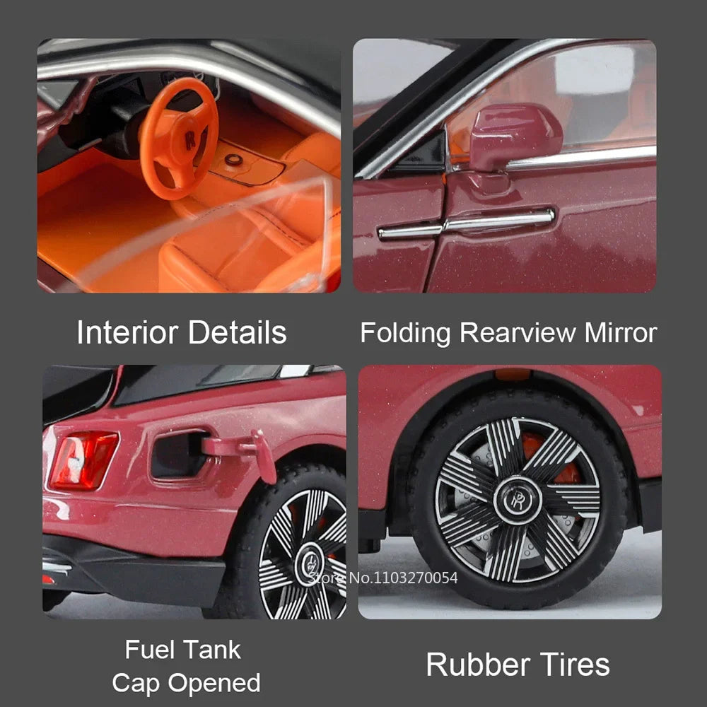 1:24 Rolls Royce Spectre Dawn Alloy Street Cars Model Door Opened Sound Light Pull Back Front Wheel Steering Vehices Adult Gifts