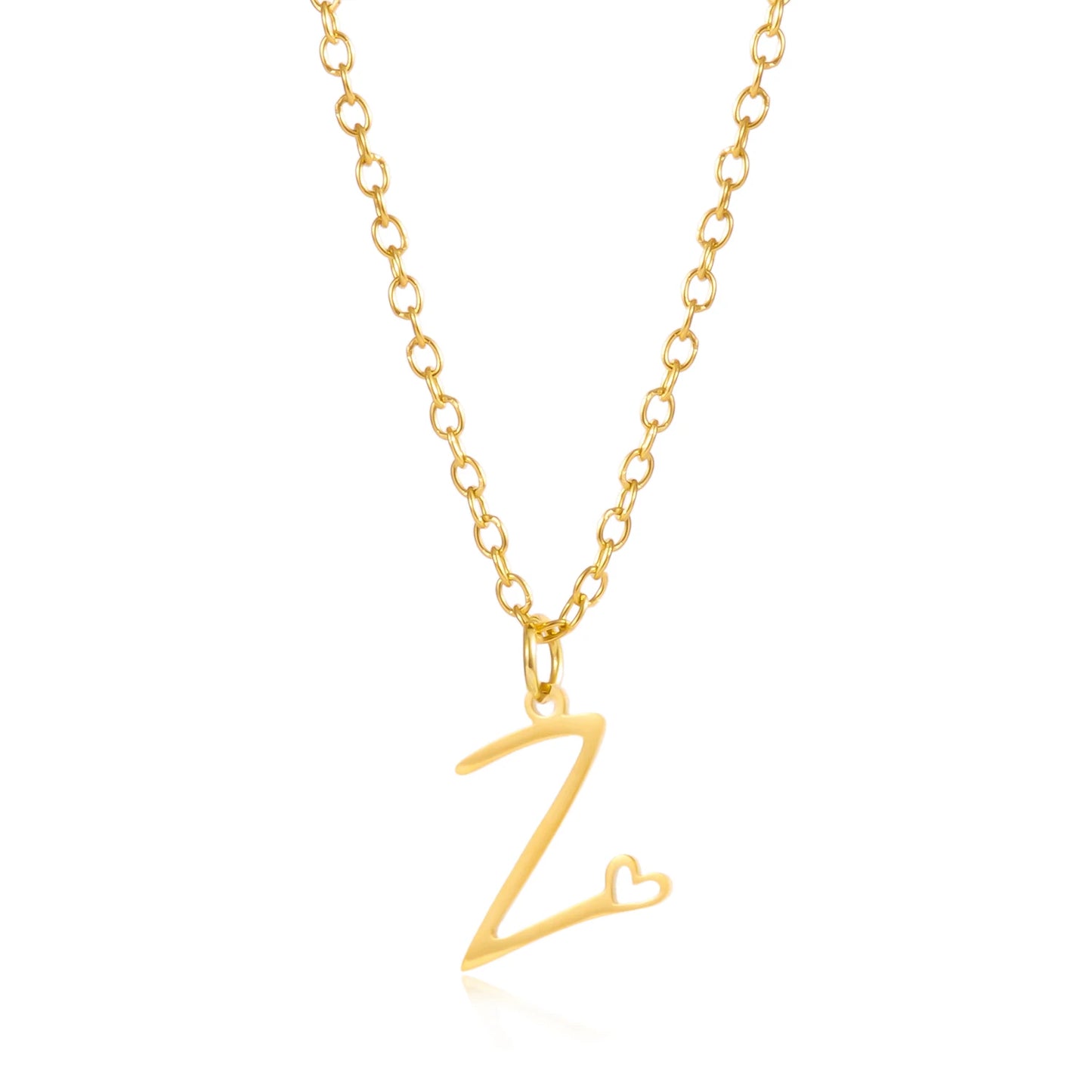 Fashion Stainless Steel A-Z Initial Letter Necklace For Women Elegant Gold Color 26 Alphabet Pendant Jewelry Girls Birthday Gift