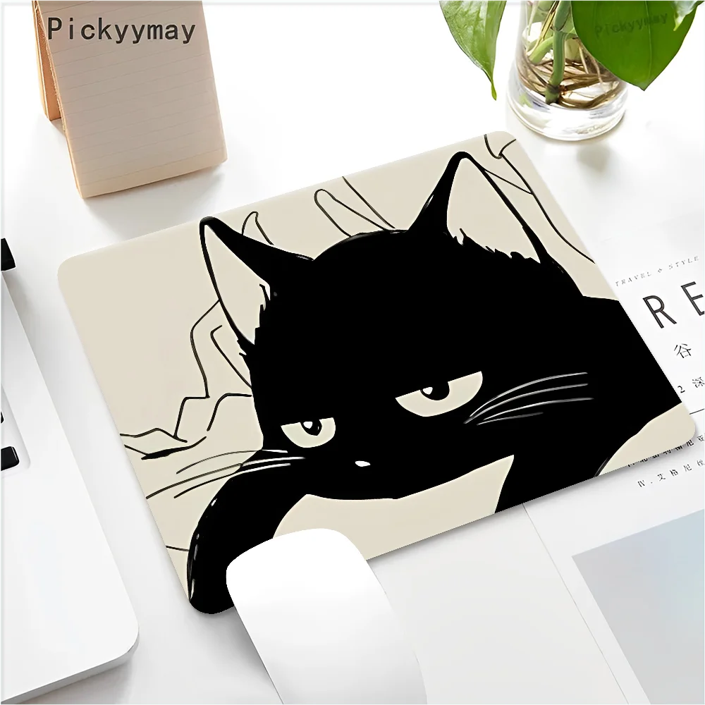 Funny Black Cat Mouse pad PC Desk Mat Table Big Mouse Pad PC Non-slip Rug z1