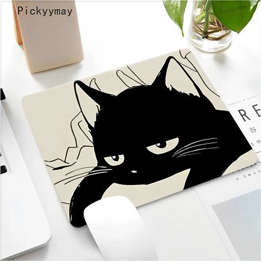 Funny Black Cat Mouse pad PC Desk Mat Table Big Mouse Pad PC Non-slip Rug z1