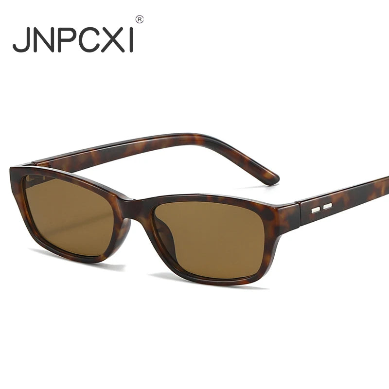 JNPCXI Retro Rectangle Sunglasses Women UV400 Protection Eyewear for Female Male Fashion Punk Sun Glasses Shades