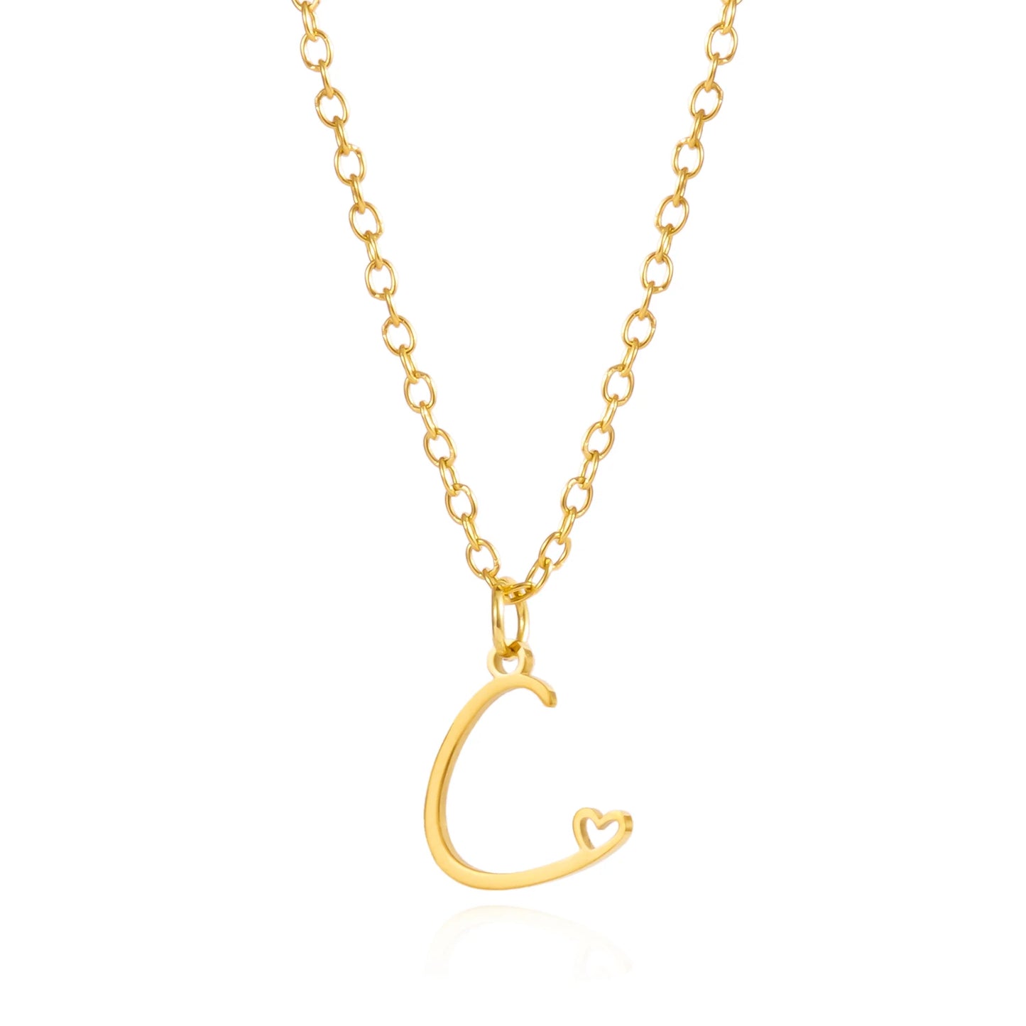 Fashion Stainless Steel A-Z Initial Letter Necklace For Women Elegant Gold Color 26 Alphabet Pendant Jewelry Girls Birthday Gift