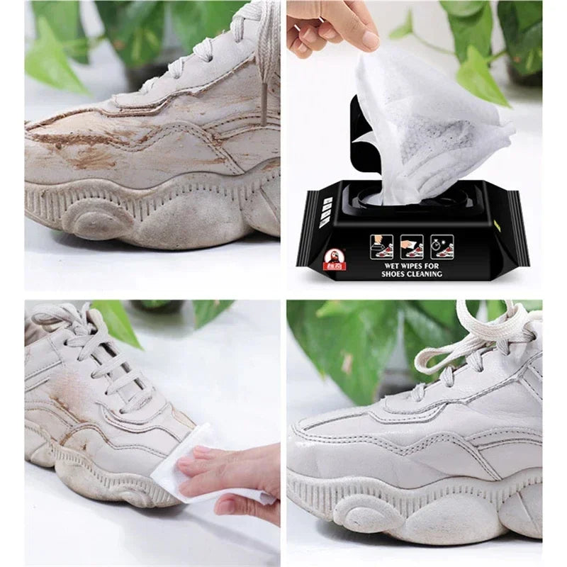 12/30/80pcs Disposable Shoe Wipes Portable Shoe Cleaner Travel Sneaker Wet Wipes