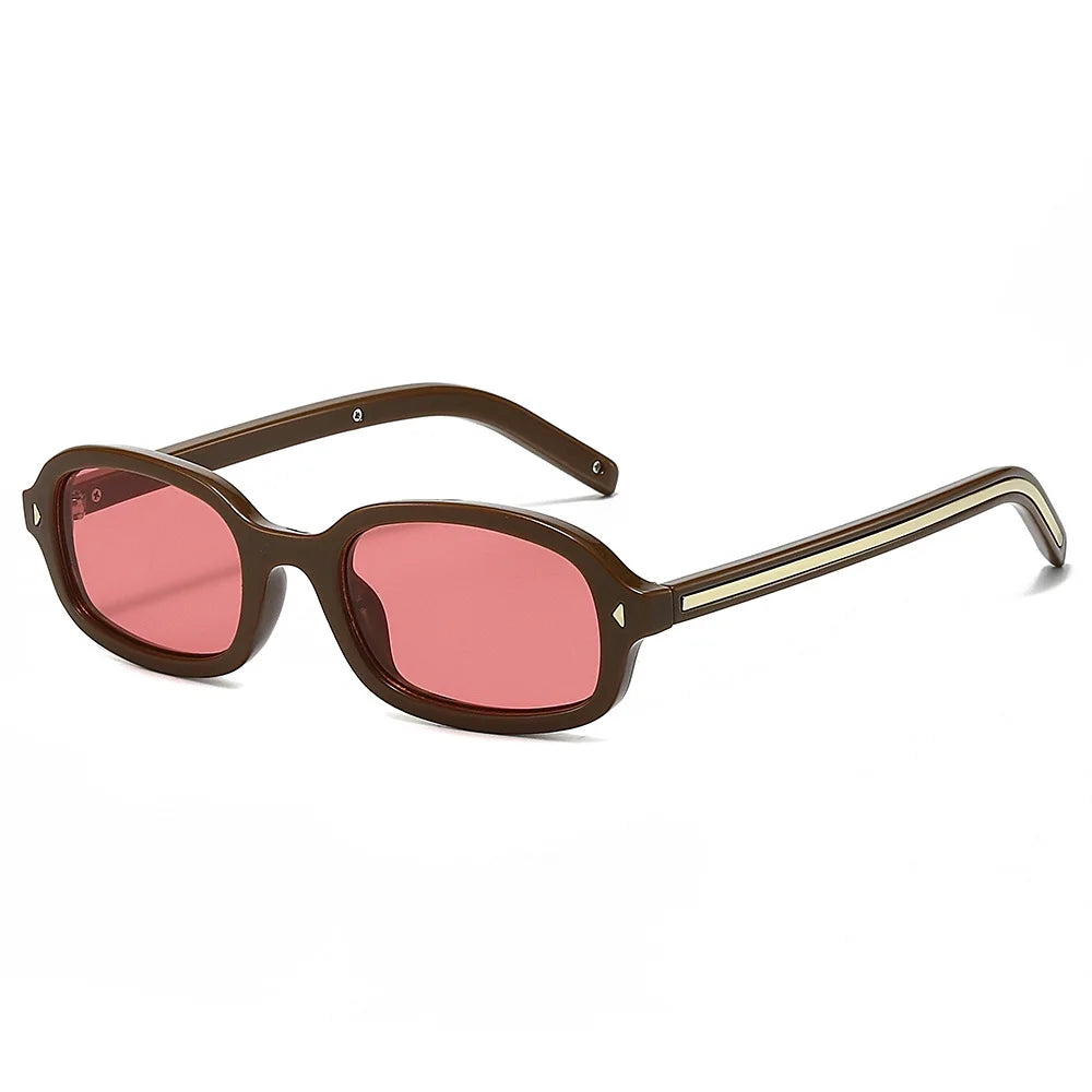 JNPCXI New Small Square Sunglasses Women Retro Leopard Tea Brand Designer Shades UV400 Men Rivets Punk Sun Glasses