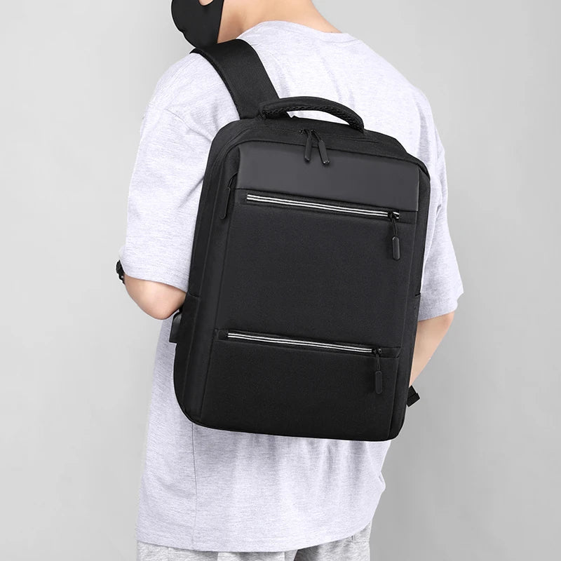 Business Laptop Backpack, Large Capacity Travel Bag w/ Adjustable Shoulder Strap