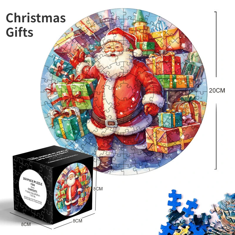 20*20cm 168 Pieces of Thickened Blue Cardboard New Mini Round Puzzle Ornament Adult Children's Toy Educational Toys