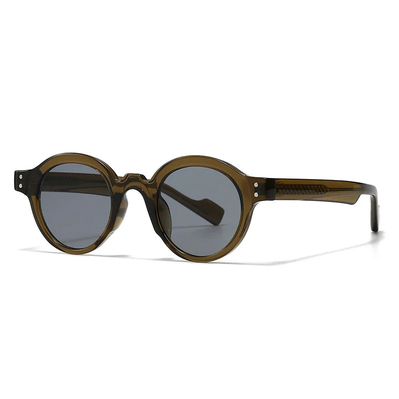 JNPCXI Retro Round Women Sunglasses Shades UV400 Fashion Punk Men Trending Green Yellow Sun Glasses
