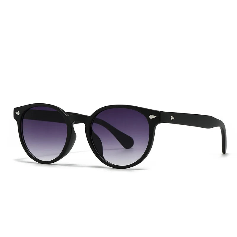JNPCXI New Fashion Round Sunglasses Men Shades UV400 Retro Rivets Women Trending Yellow Sun Glasses Shades UV400