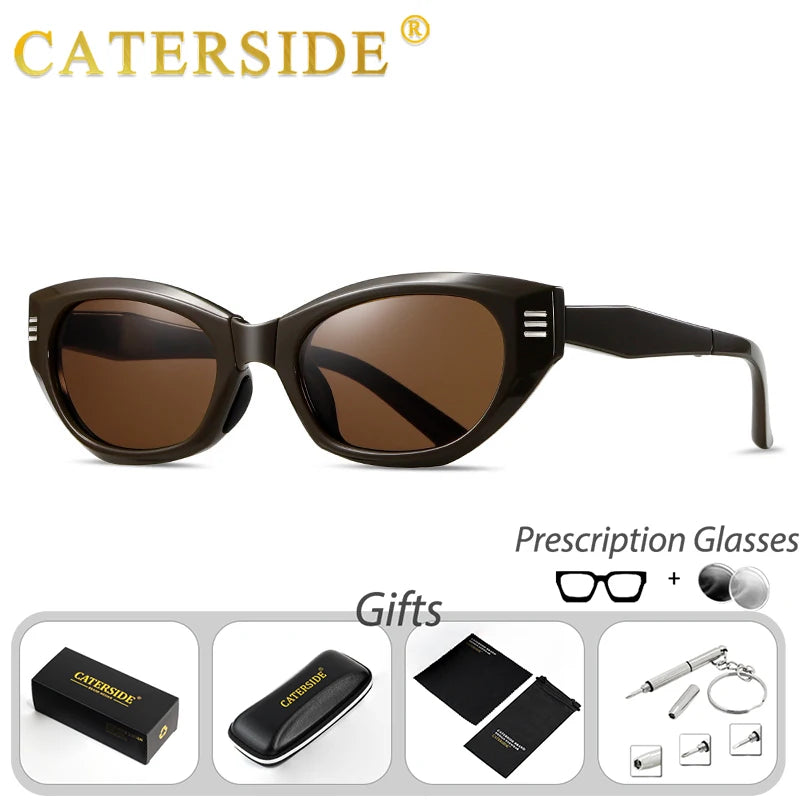 CATERSIDE Men Foldable Prescription Glasses Premium Tr-90 Frame Elliptical Lens Optical Glasses Women Fashion Reading Glasses