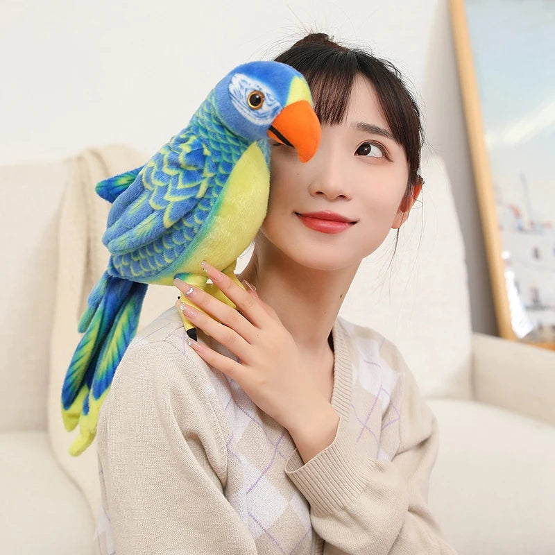 50/70cm Cute Lifelike Parrot Plush Stuffed Animal Toy Soft Kawaii Simulation Bird Dolls for Children Girls Baby Birthday Gift