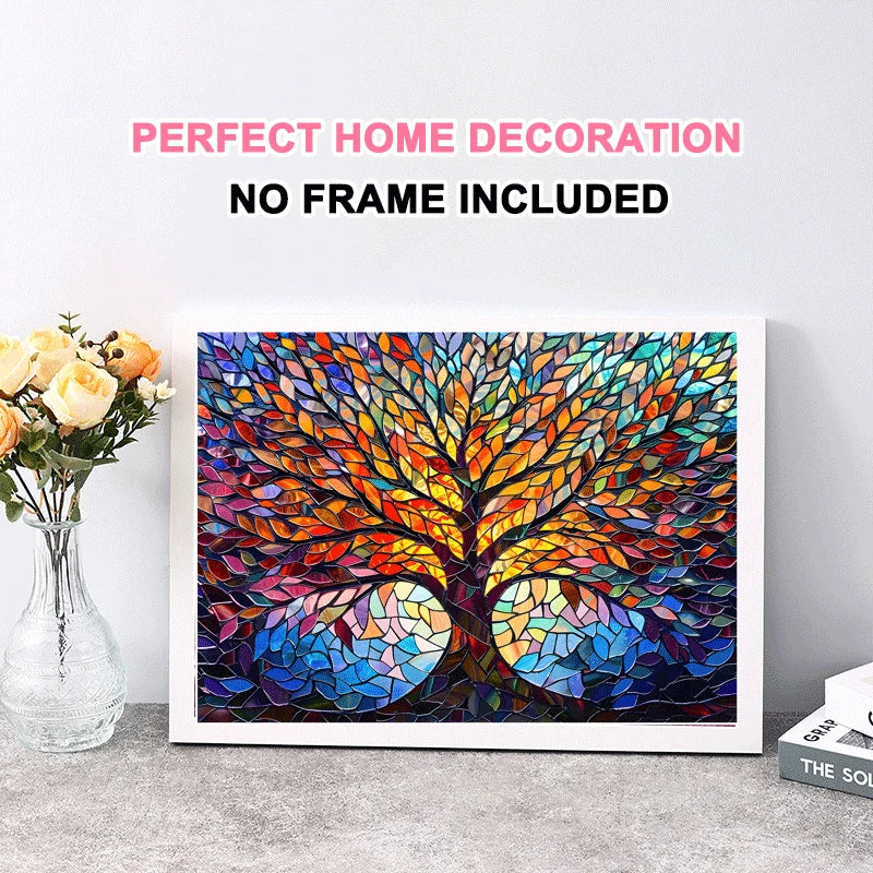 1000-Piece Adult Jigsaw Puzzle of a Vibrant Tree Painting, Large Finished Size 70x50cm (27.5x19.7 Inches)