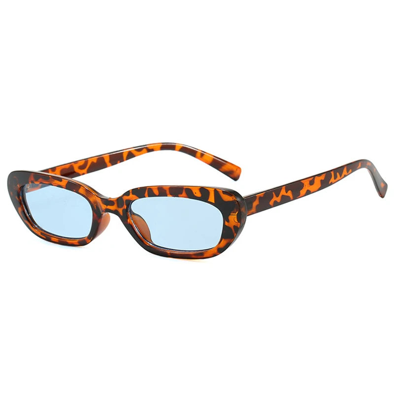JNPCXI New Retro Small Rectangle Candy Color Sunglasses Women Fashion Trending Rivets Men Leopard Sun Glasses Shades UV400
