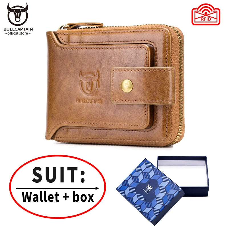 BULLCAPTAIN Brand Men's Wallet Genuine Leather Purse Male Rfid Wallet Multifunction Storage Bag Coin Purse Wallet's Card Bags