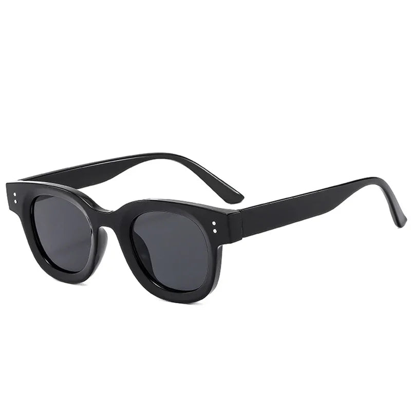 JNPCXI New Retro Square Sunglasses Women Fashion Leopard Blue Shades UV400 Men Trending Punk Rivets Sun Glasses